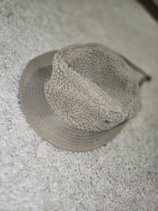 Bucket Hat KAVU Fur Ball Boonie Bucket Hat Sherpa Chalk Tan Adult Unisex OS main image 4